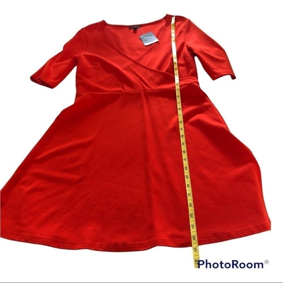 Topshop Faux Wrap Fit & Flare Dress Size 10 - Picture 10 of 10